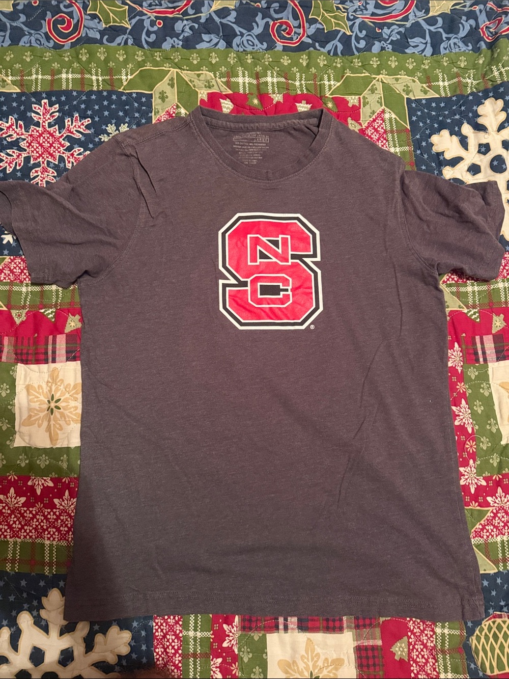 NC State Gray Tee with Red Logo